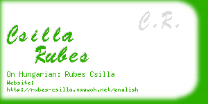 csilla rubes business card